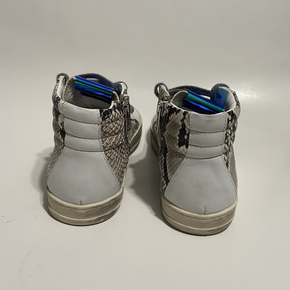 P448 Skate Side Zip White Snake Python Distressed… - image 8